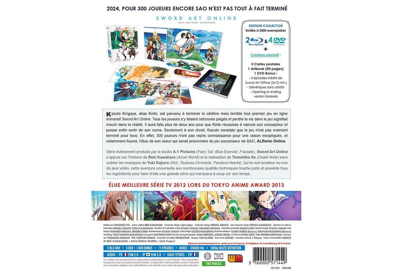 IMAGE 3 : Sword Art Online (SAO) - Arc 2 (ALO) - Edition Collector - Combo Blu-ray + DVD - Rdition